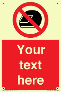 Custom No Motorcycle Helmets Sign